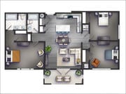 C2 Three Bedroom 1307 sqft