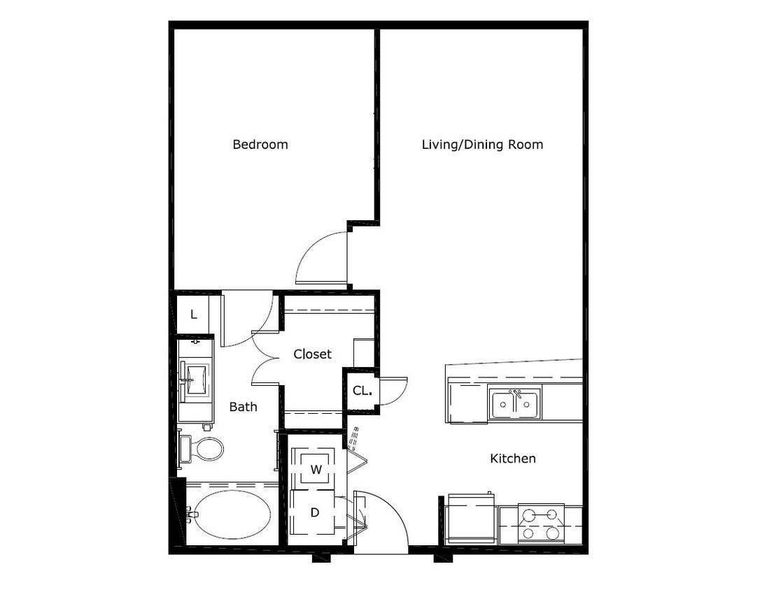 1 Bedroom 1 Bath - A0