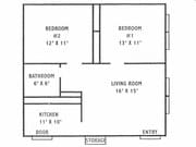 2BR/1BA