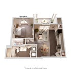 Central: 1 Bed, 1 Bath | 708 SF