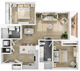 Explore this contemporary apartment designed for effortless living with style.