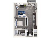 Explore this elegantly designed one-bedroom apartment, perfect for modern living.