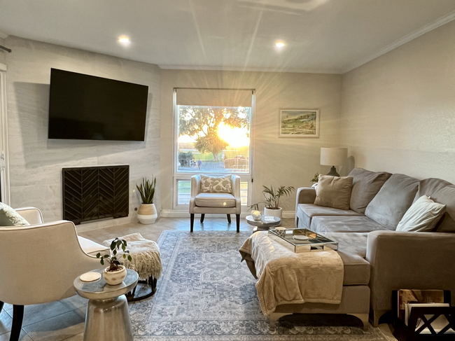 Living Room with Sunset & Beach View - 6690 Vista del Mar Condo Unit C