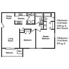 2 Bed/2 Bath - 975 SF