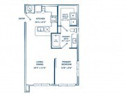 E1D | 1 dormitorio, 1 baño | 605 pies cuadrados