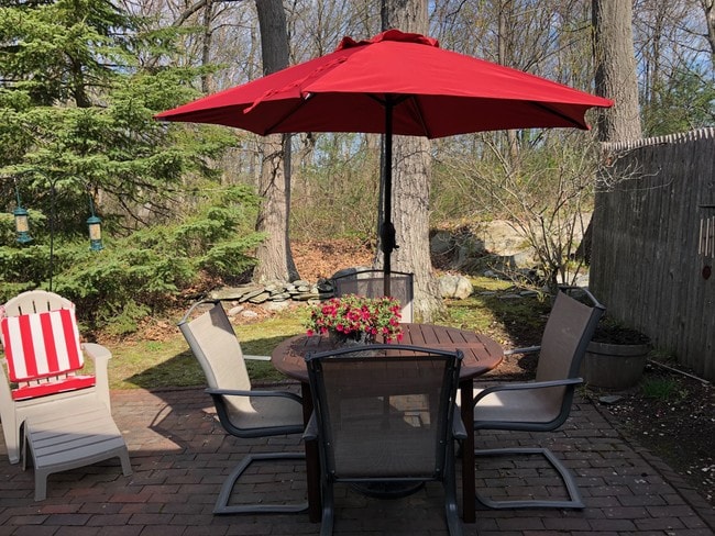 Patio con vistas al bosque