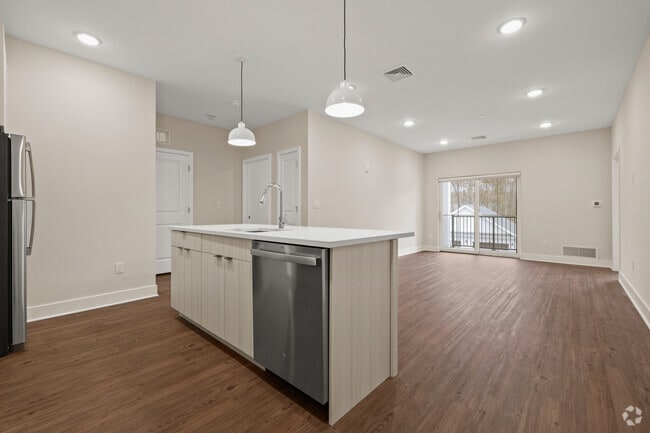 1BR, 1BA - 854SF - Kitchen and Living Room