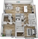 J | 2 habitaciones | 2 baños (plano de planta) Sagewell Hanover