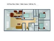 Three Bedroom One Bath