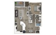 One bedroom one bath floor plan