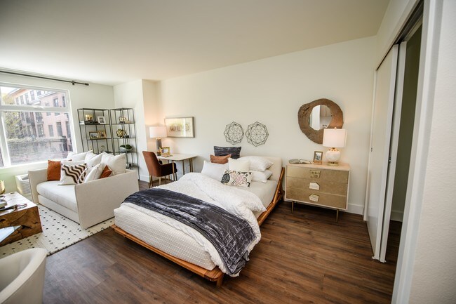 The George Besaw Apartments Model Bed and Nightstand - The George Besaw