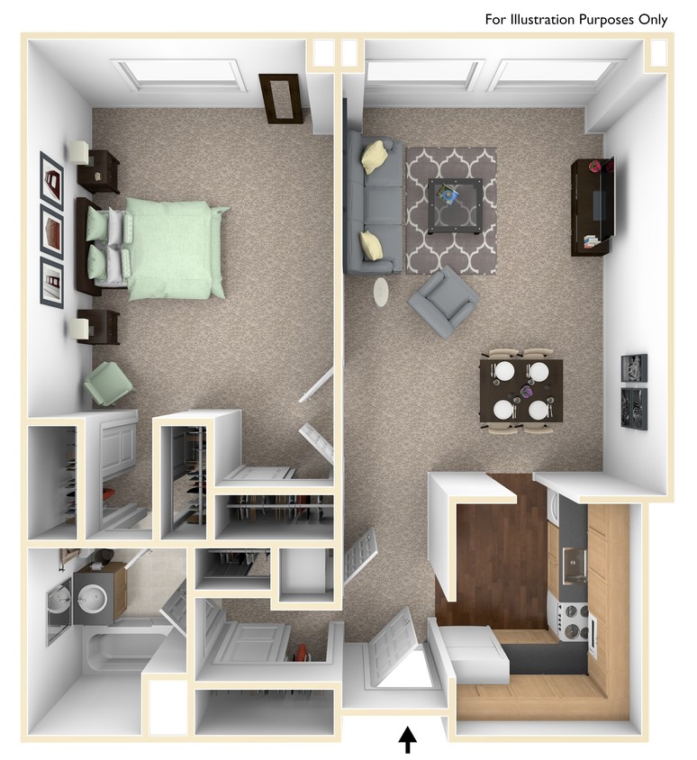 Floor Plan - 1Bedroom 1Bathroom