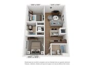 2 habitaciones, 2 baños