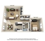 1 bedroom, 1 bath