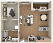 The Patent 1F - 1br, 1ba Floorplan