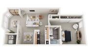 One Bedroom/One Bathroom, 772 sqft.