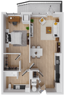 Zeal 3 - 740 square foot one bedroom, one bath apartment
