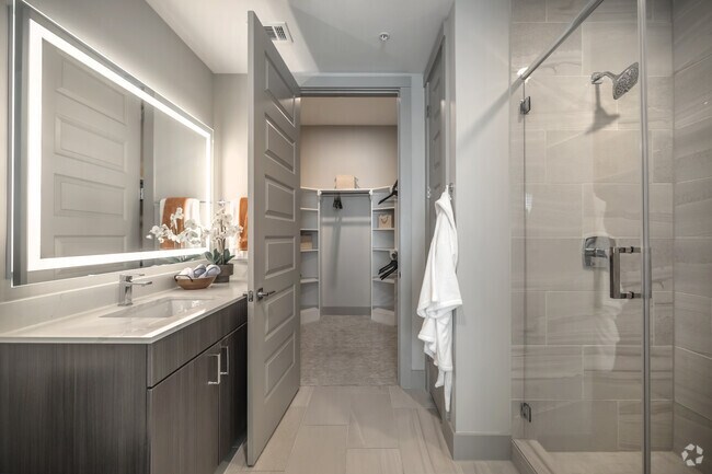 1BR, 1BA - 648SF - Bathroom and Closet