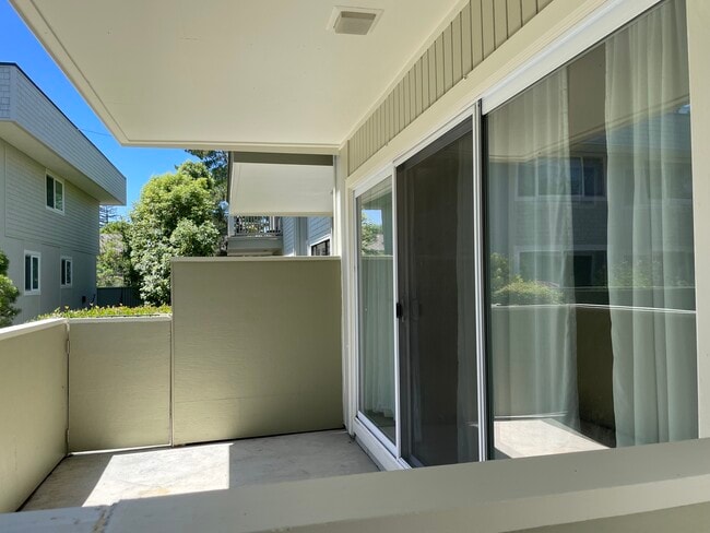 Balcony or patio with glass sliding doors to living room - 2335 Sharon Rd Unit 1 st Floor with Patio