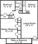 Floor Plan 2BR/1BA