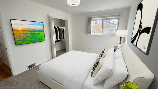 Hip bedroom in Royal Oak apartment with updates everywhere. - Metropolitan 13 Flats