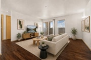 Sala de estar amueblada | 2x2 estándar | Villas en Lawrence Apartments