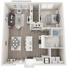 The Boston, One Bedroom, 930-1013 sqft, Laundry Room with Full-Size Washer/Dryer, Patio/Balcony, Walk-in Closet