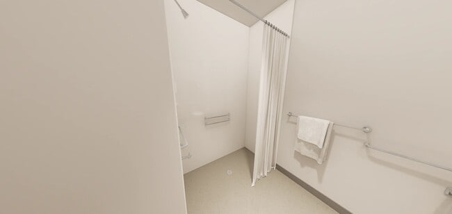 1 Bedroom Roll-in Shower Rendering