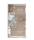 One bdr. study floorplan
