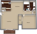 1BR, 1BA