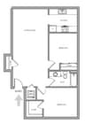 Two-Bedroom, Two-Bathroom 2D Floor Plan
