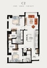 C2 | 2 Bed 2 Bath 1,128 square feet