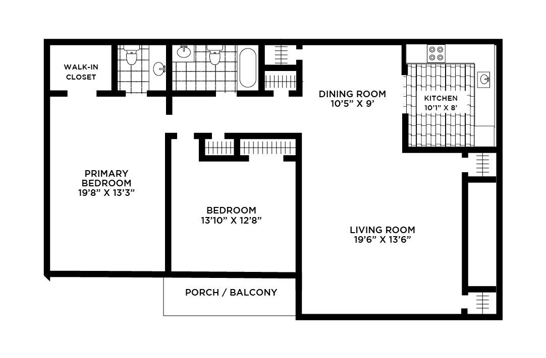 Floor Plan - 2 Bedrooms