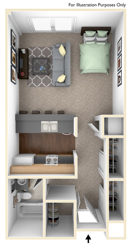Floor Plan - Studio 1Bathroom