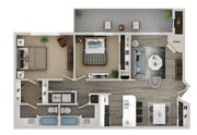 Two Bedroom Two Bath Floor Plan