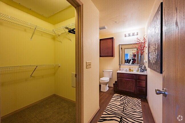 1BA, 1BR - Walk-in closet and bathroom