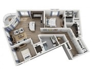 Floor plans are artist’s rendering. All dimensions are approximate. Actual product and specifications may vary in dimension or detail. Not all features are available in every apartment. Prices and availability are subject to change.