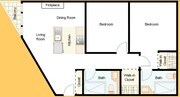 TWO BEDROOM/TWO BATH (FRONT CORNER)