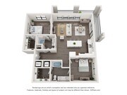 1,256 SF 2-Bed / 2-Bath apartment.