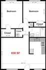 2BR/1BA