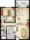 Model AD | 1 Bedroom, 1 Bath