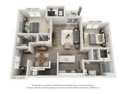 Two bedroom with den and garage - 1,280 square feet