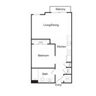 S1| 1 bed 1 bath | 625 sq. ft.
