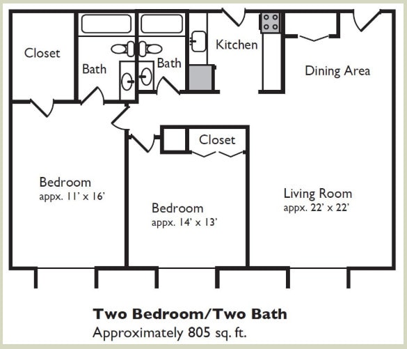 2/2 Floorplan
