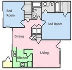 2 habitaciones y 2 baños