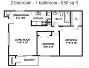 2 Bedroom 1 Bath