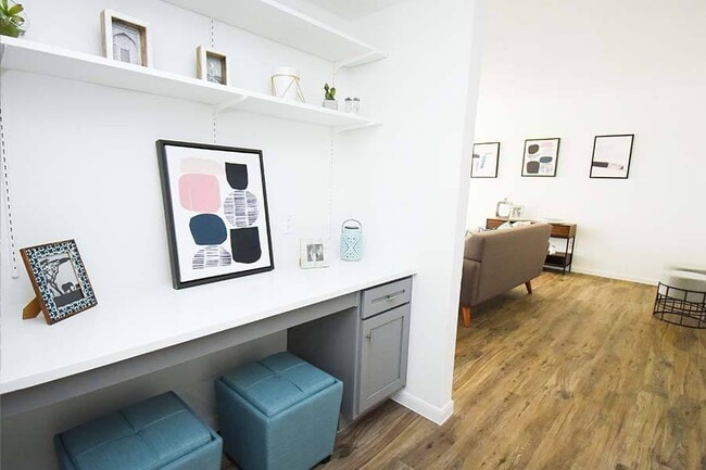 Select homes feature built-in desks that are perfect for working from home