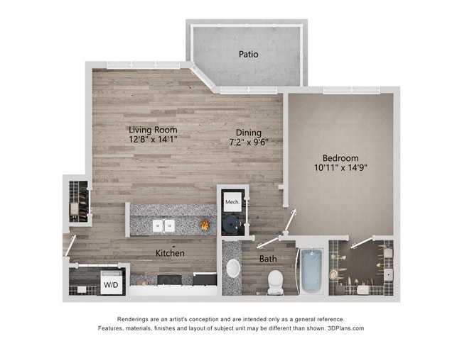 A1_680_1Bed_1Bath - The Quarry Apartments