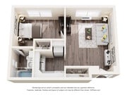 College Manor One Bedroom - Corner View w/ Wood Floor